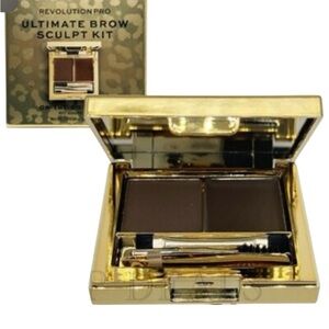 Revolution Pro ultimate Ebony brow kit with mirror tweezers and brushes